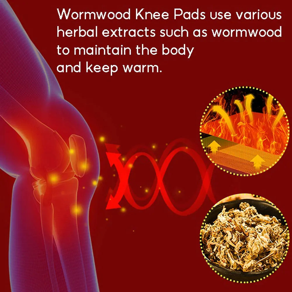 Wormwood Knee Pads Self Heating Four Sided Elasticity To Keep Warm for Joint Protection
