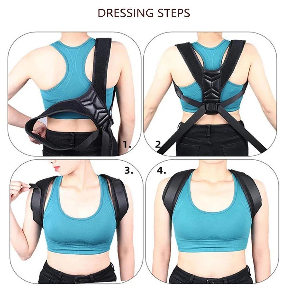Adjustable Back Posture Corrector Neck Brace Shoulder Support Correction Belt