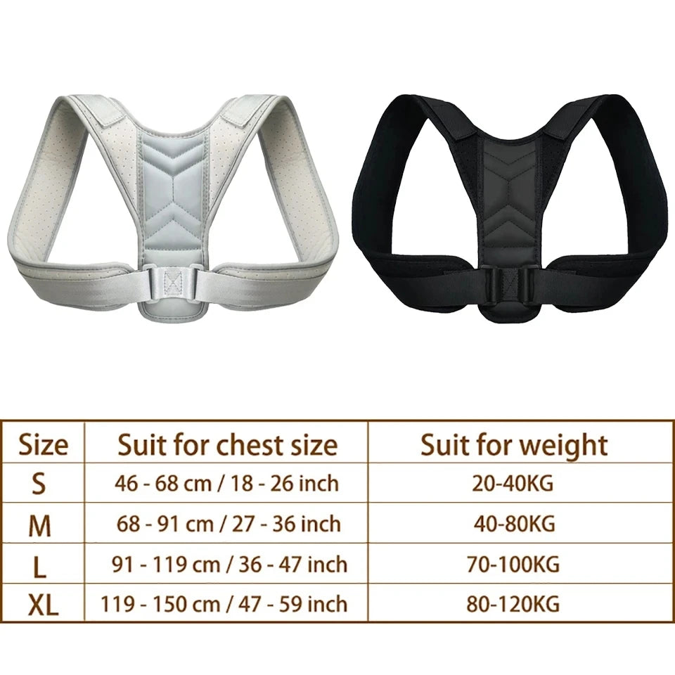 Adjustable Back Posture Corrector Neck Brace Shoulder Support Correction Belt