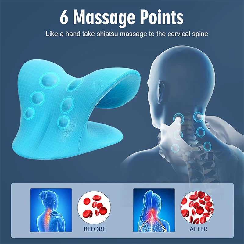 Cervical Spine Massage Pillow U Shaped, using Gravity Shiatsu technology Cervical Massage Pillow for Neck and Shoulder Repair and Neck Relaxation