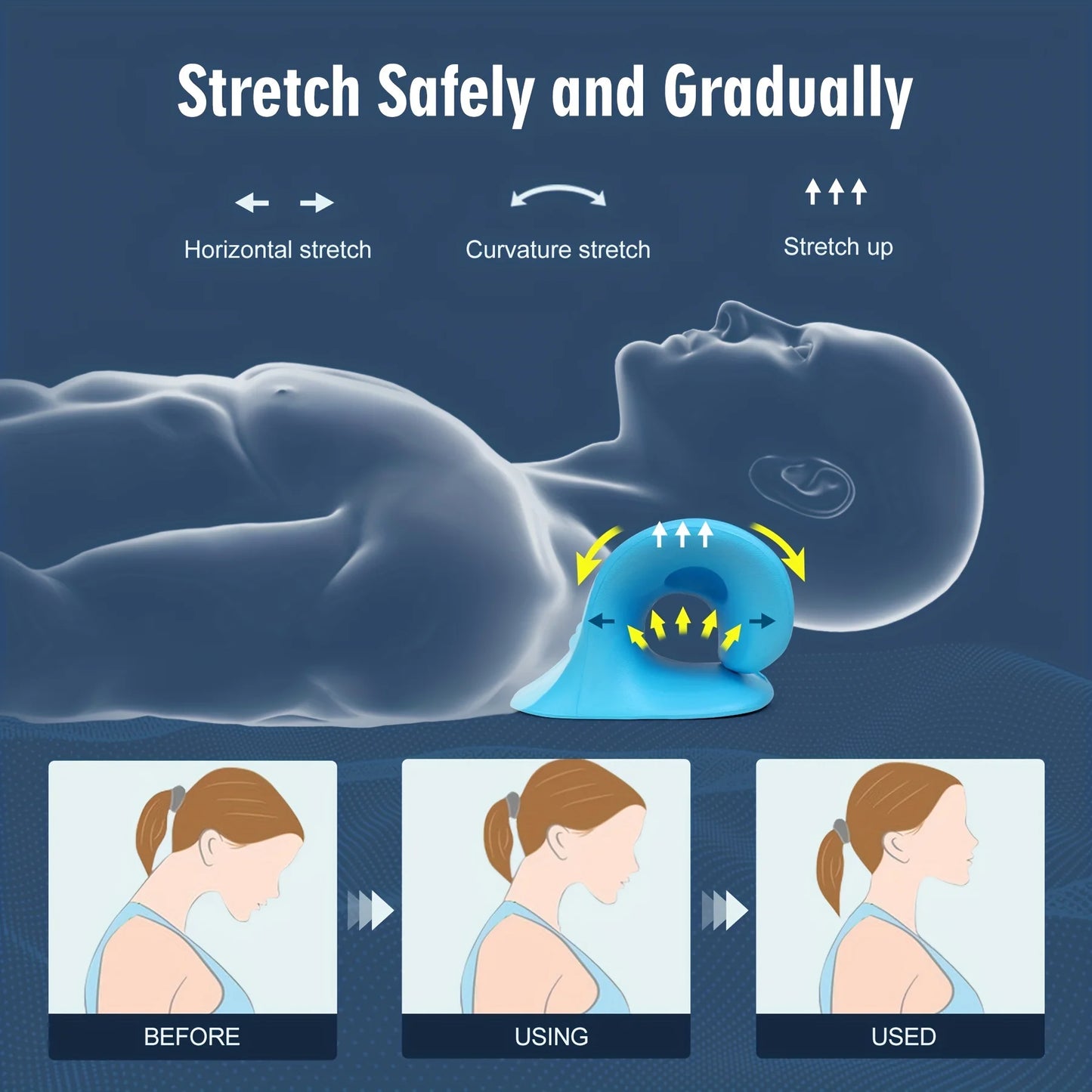 Cervical Spine Massage Pillow U Shaped, using Gravity Shiatsu technology Cervical Massage Pillow for Neck and Shoulder Repair and Neck Relaxation