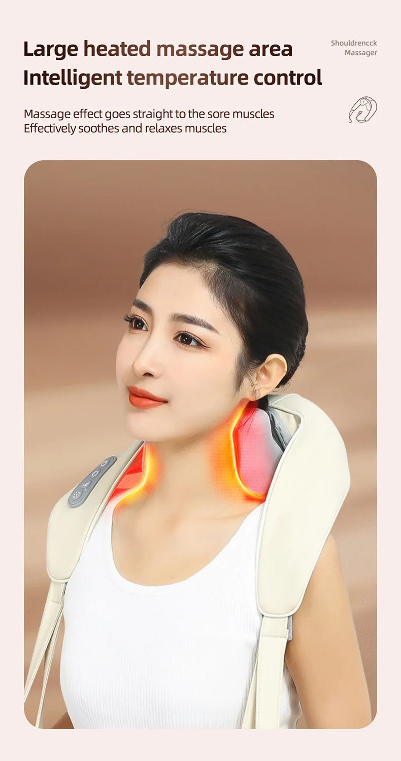 Neck Massager with Heat, Shoulder Massager, Shiatsu Neck and Back Massager, Muscle Pain Relief-Office, Home & Car