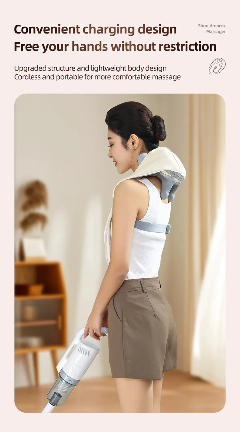 Neck Massager with Heat, Shoulder Massager, Shiatsu Neck and Back Massager, Muscle Pain Relief-Office, Home & Car